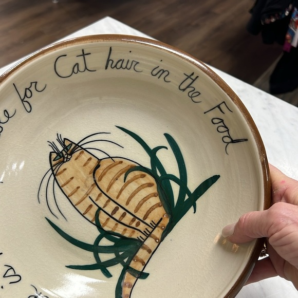 Moonfire Pottery | "The Cook is Not Responsible for Cat Hair in The Food" Bowl - Picture 4 of 8